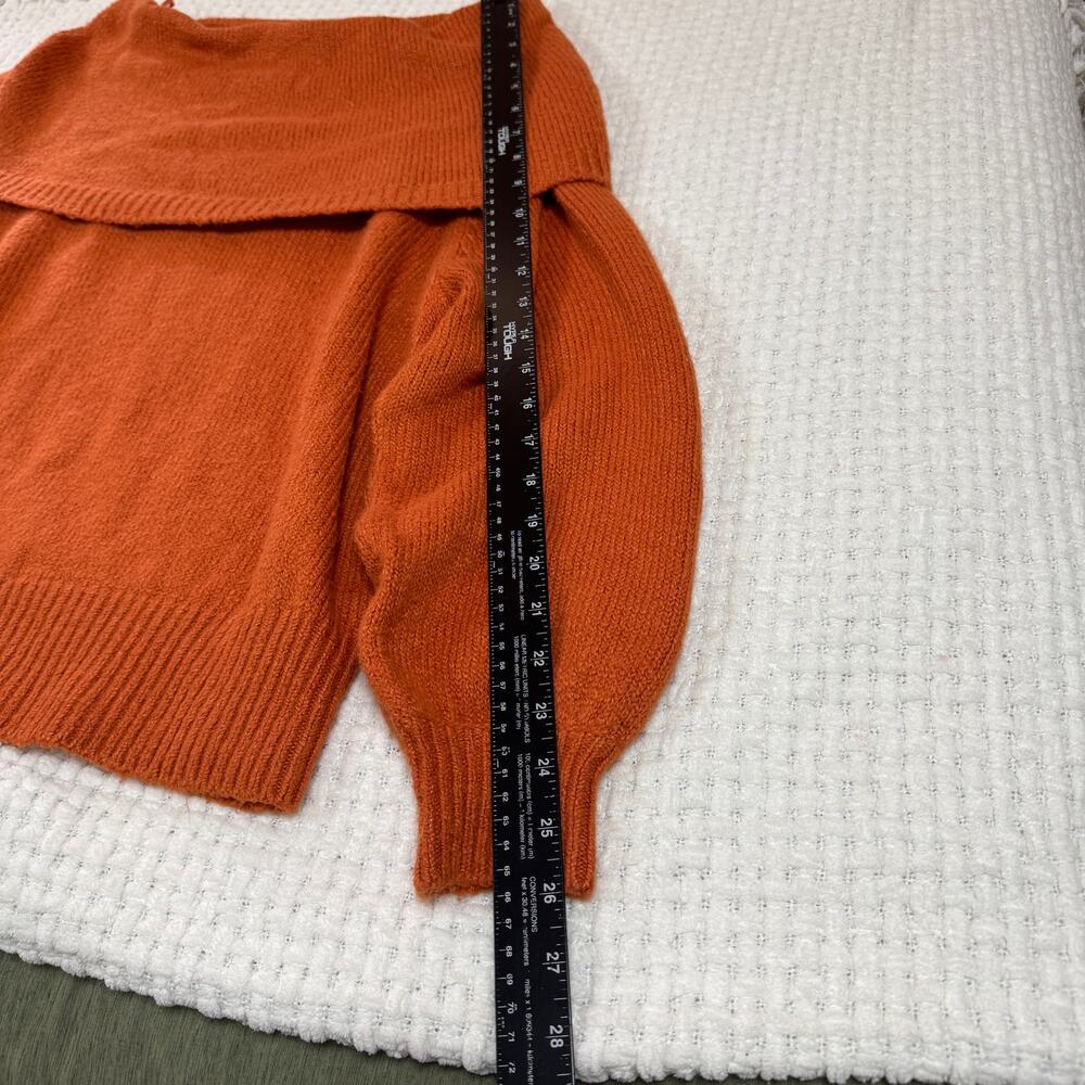 Anthropologie Women’s Sweater Cowl Neck Pull Over Long Sleeve Burnt Orange - Picture 8 of 9